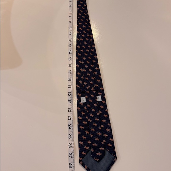 Lederer de Paris Blue and Pink Moose Tie - Picture 7 of 7